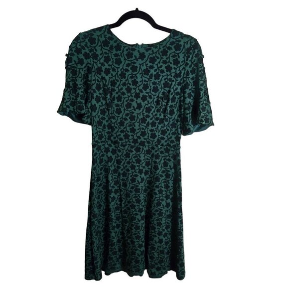 Boden Alexis Green Floral Jersey Fit N Flare Dress Size 8 - Picture 2 of 10